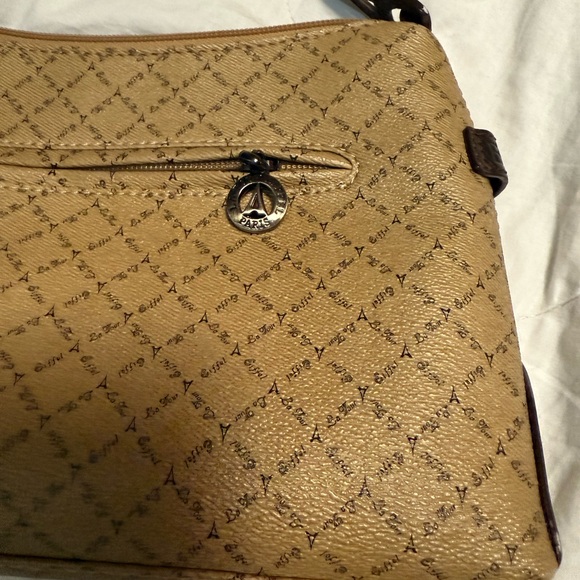 Vintage La Tour Eiffel shoulder bag nwt brown with logo diamond pattern - Picture 13 of 15